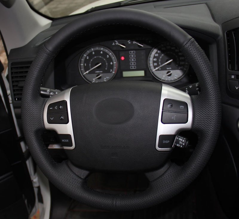 Eiseng DIY Sew Stitch Steering Wheel Covers for Toyota Land Cruiser 2008-2015 / for Tundra 2007-2013 / for Sequoia 2008-2013 Interior Accessories Microfiber Leather (Black Thread) - Image 2